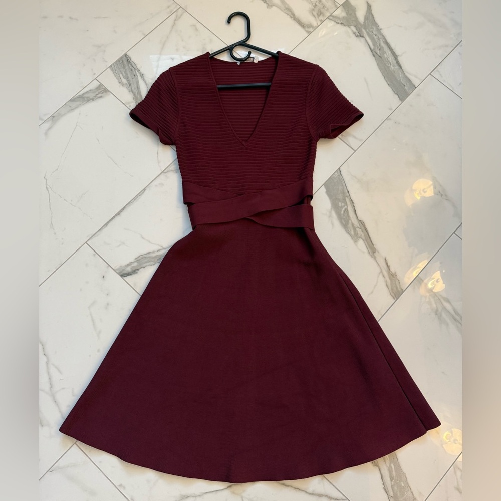 Alexander Wang V neck dress in burgundy